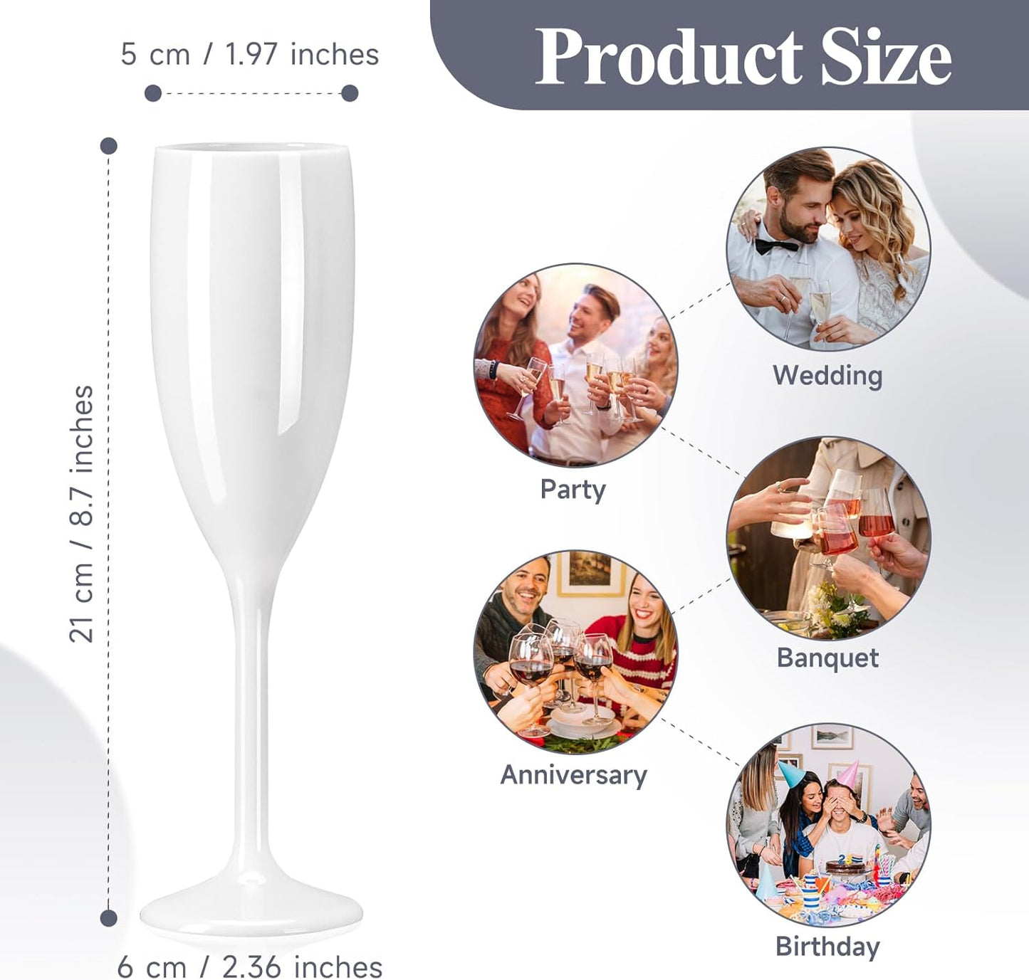 XUWAIDSGN Acrylic Champagne Flutes Toasting Glasses Unbreakable Mimosa Bar Reusable Wine Glasses