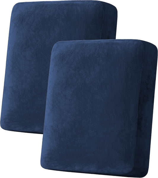 H.VERSAILTEX Velvet Stretch Couch Cushion Cover Plush Cushion Slipcover for Chair Loveseat Sofa