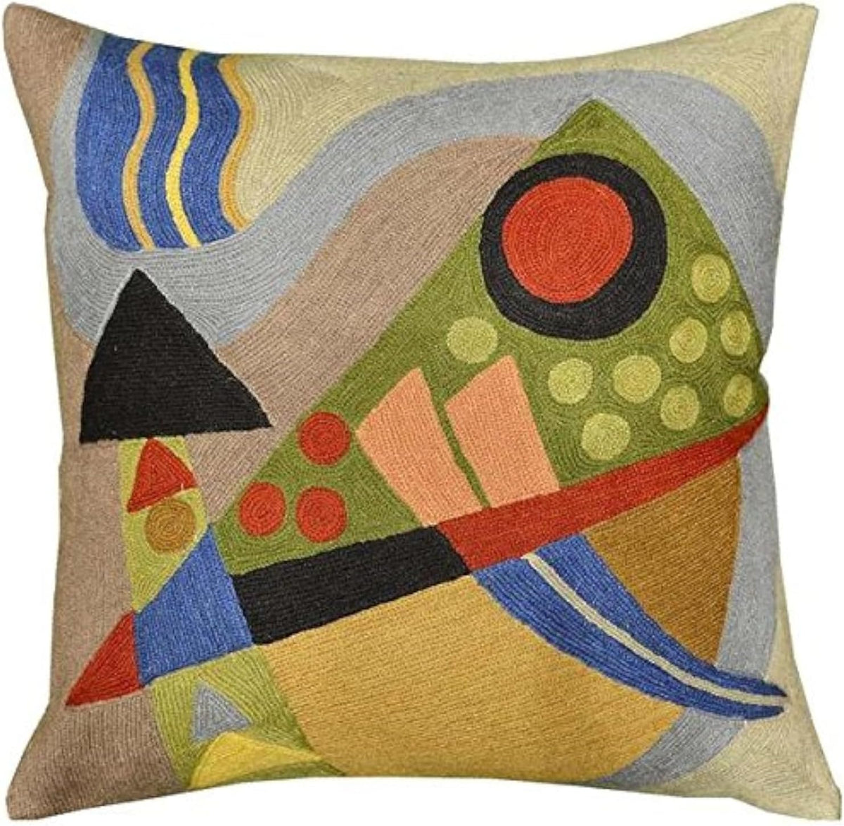 Kandinsky Abstract Pillow Cover - Original | Modern Toss Pillows Modern Chair Cushion Contemporary