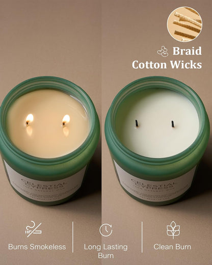 M&SENSE Celestial Cypress - Cedar & Spice Soy Jar Candles, Cedarwood Cardamom Large Winter Scented