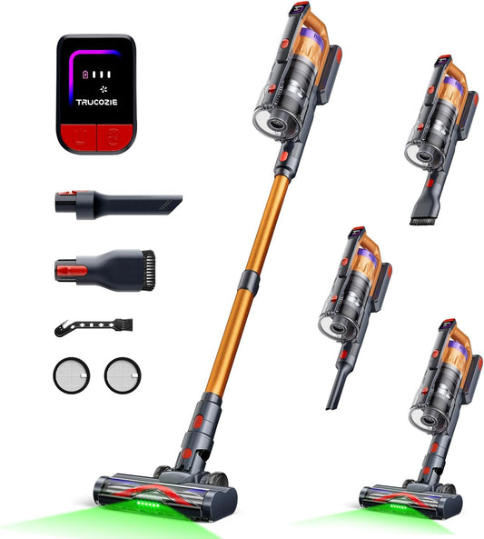 Cordless Vacuum Cleaner for Home, Upgraded 60Kpa Powerful Suction Pet Hair Vacuum with 70min