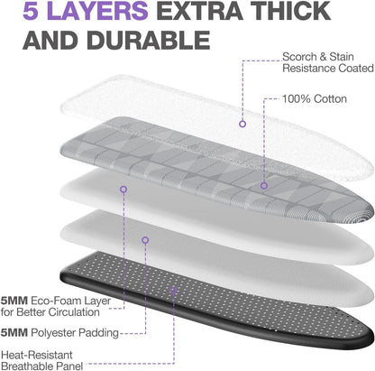 APEXCHASER Ironing Board with Iron Rest, Compact and Space Saver Iron Board, Extra Thick Cover