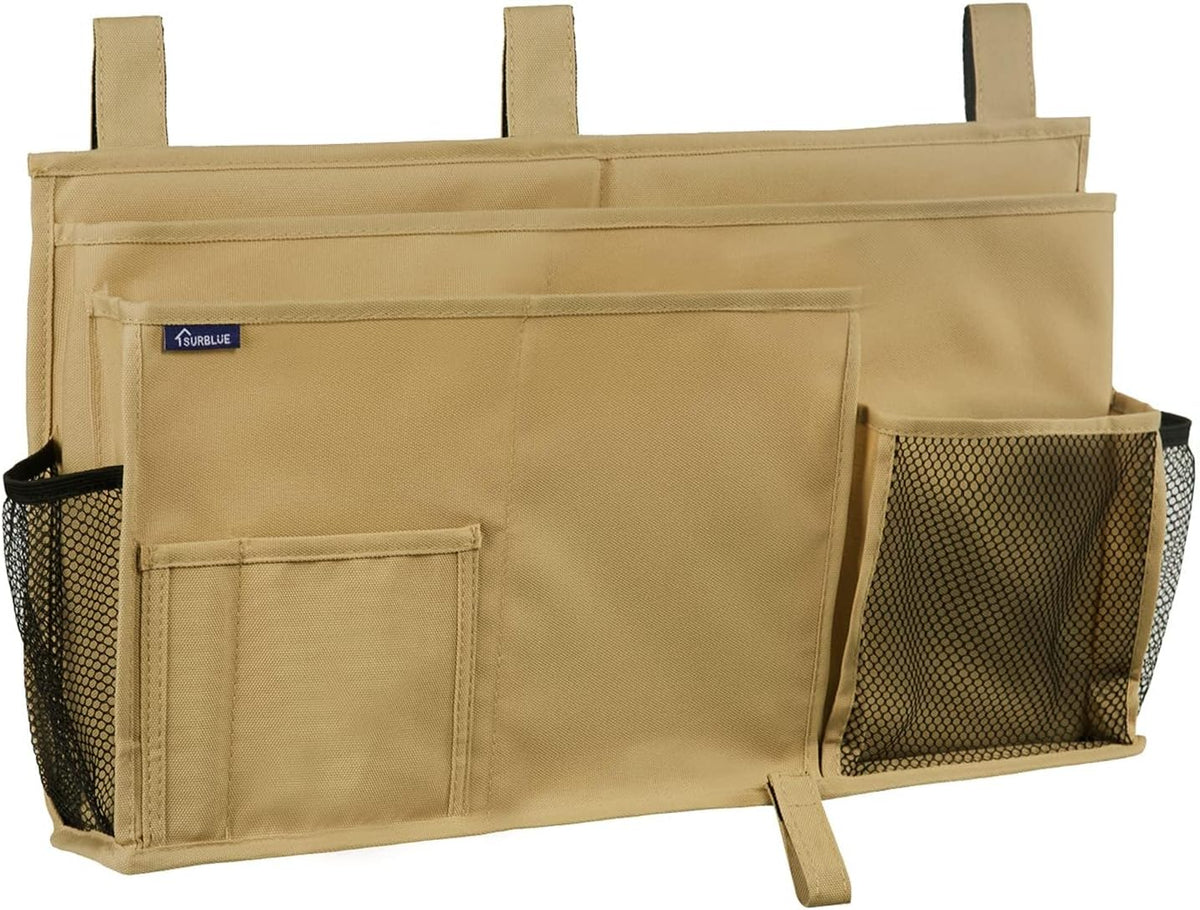 Surblue Bedside Caddy Hanging Bed Organizer Storage Bag Pocket for Bunk and Hospital Beds, College