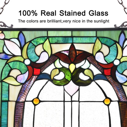 Capulina Dancing Style Stained Glass Window Hangings Panels 17" W x 22" H Fine Handicrafts