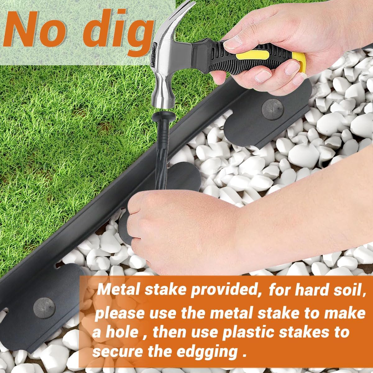 Landscape Edging Border, Plastic Edging for Landscaping, Garden Edging Border,Lawn Edging no