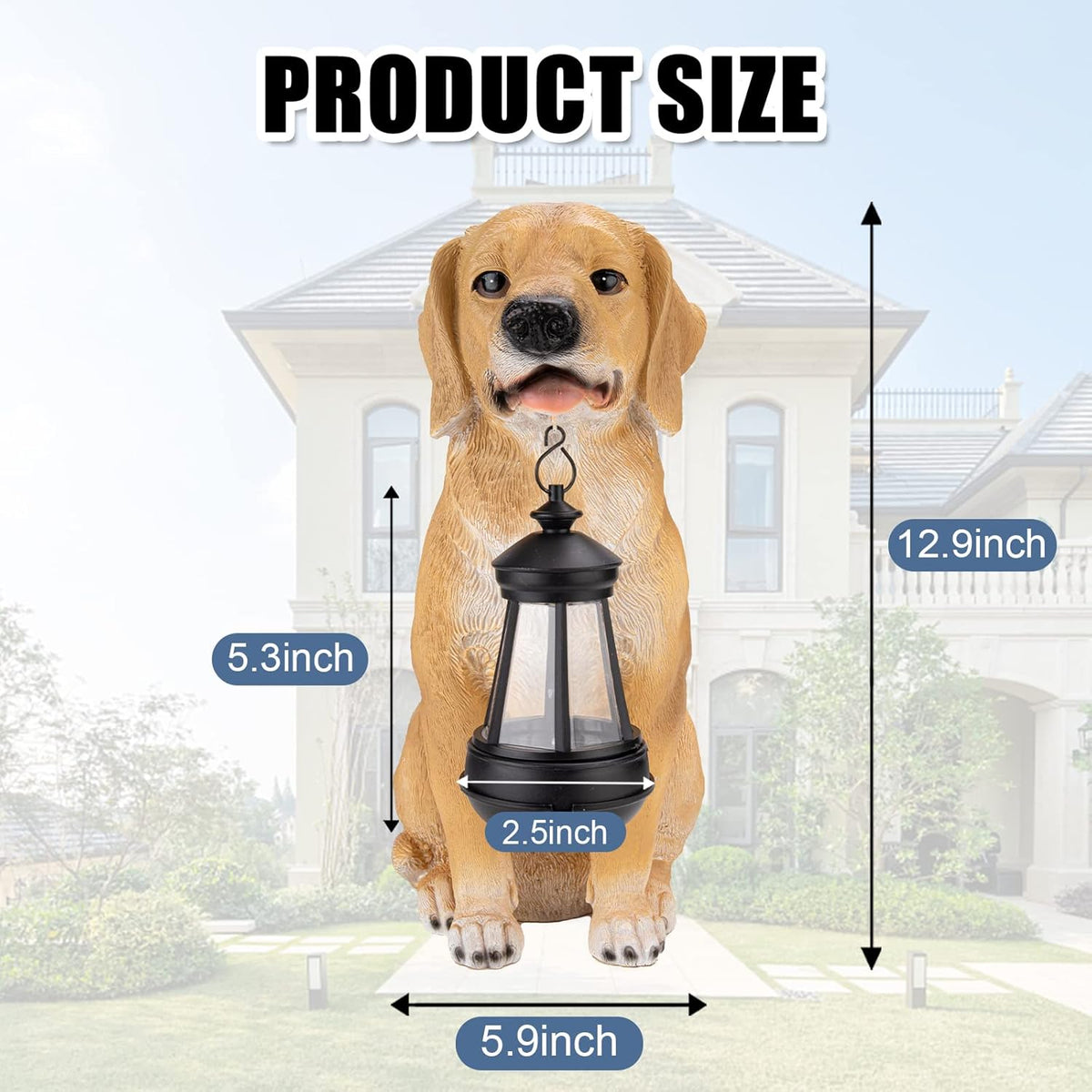 Garden Dog Statues Outdoor Decor, Solar Lights Outdoor Statue Outdoor Decorations Solar Dog
