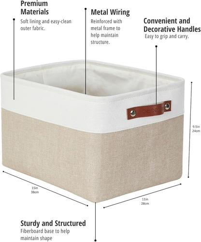 DECOMOMO Storage Bins Fabric Storage Baskets for Shelves, Linen Closet Organization Toys Nursery