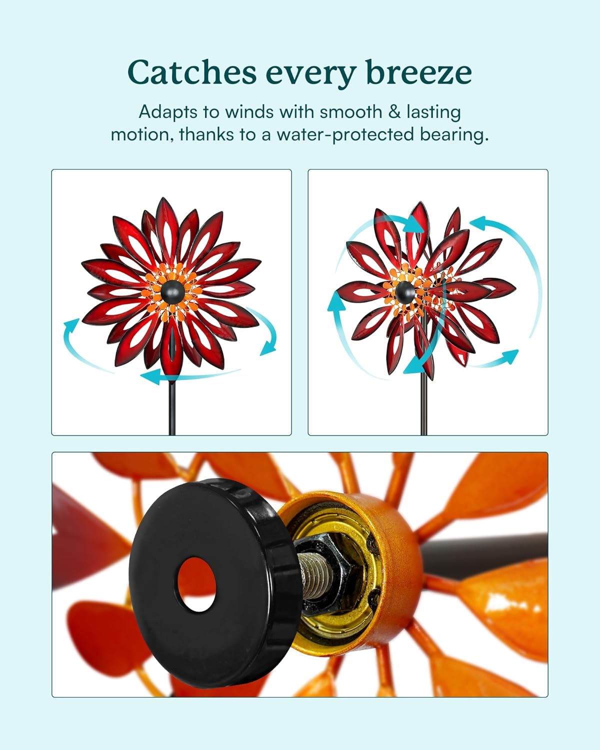 Wind Spinners Outdoor - Large Kinetic Metal Wind Sculptures & Spinners for Yard and Garden, Yard