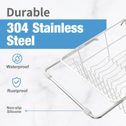Dish Drying Rack in Sink, Small Dish Drainers for Inside Sink, Over The Sink Dish Racks, Stainless