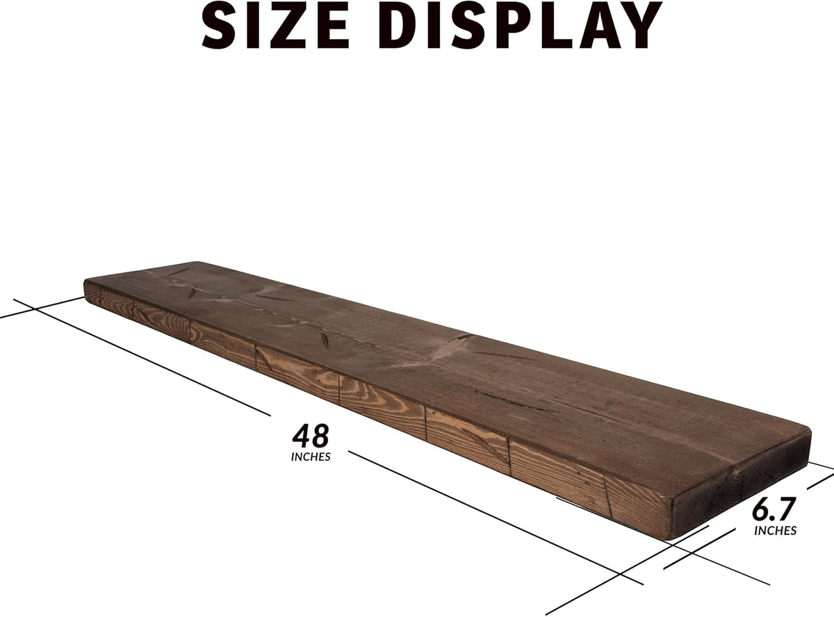 BGMG Floating Shelves 48 inch Long, Distressed,Wide Rustic Wooden Wall Shelves for Bathroom Living