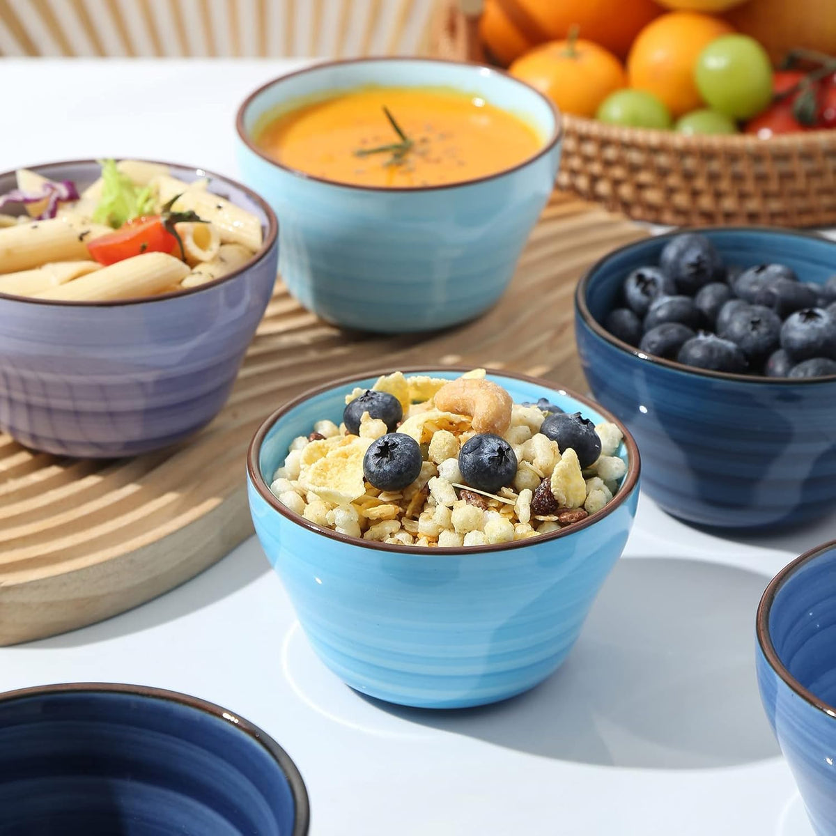 Selamica Ceramic 8oz Bouillon Cups 4 Inch Small Dessert Bowls for Soup Dipping Sauce Coffee