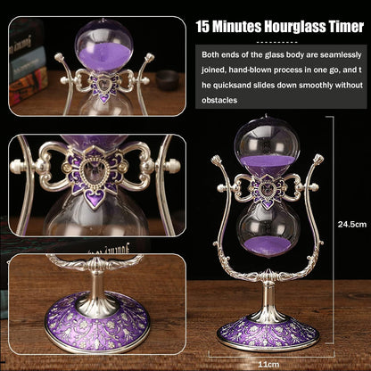 Sanduhr 15 Minuten,Metal Vintage Hourglass,Hour Glass,Hourglass Decor,for Home Decoration Office
