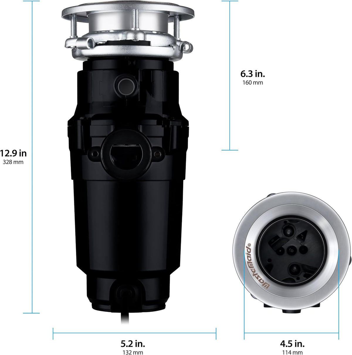 Waste Maid 10-US-WM-058-3B Garbage Disposal Anti-Jam Stainless Steel Food Waste Grinding System