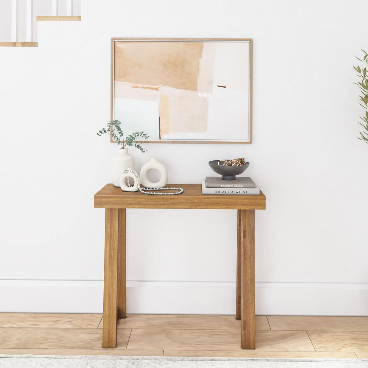 Plank+Beam Solid Wood Console Table, 36 Inch, Sofa Table, Narrow Entryway Table for Hallway, Behind