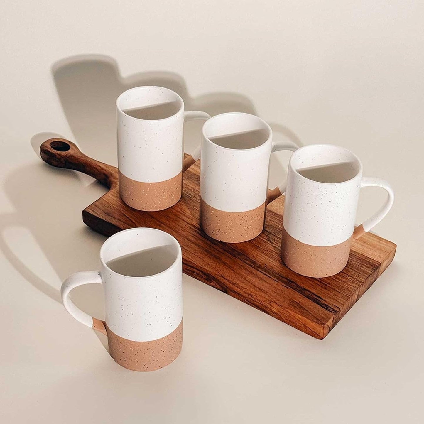 MORA Ceramics 12oz Coffee Mug Set of 4 - Ceramic Tea Cups with Handle - Microwave and Dishwasher