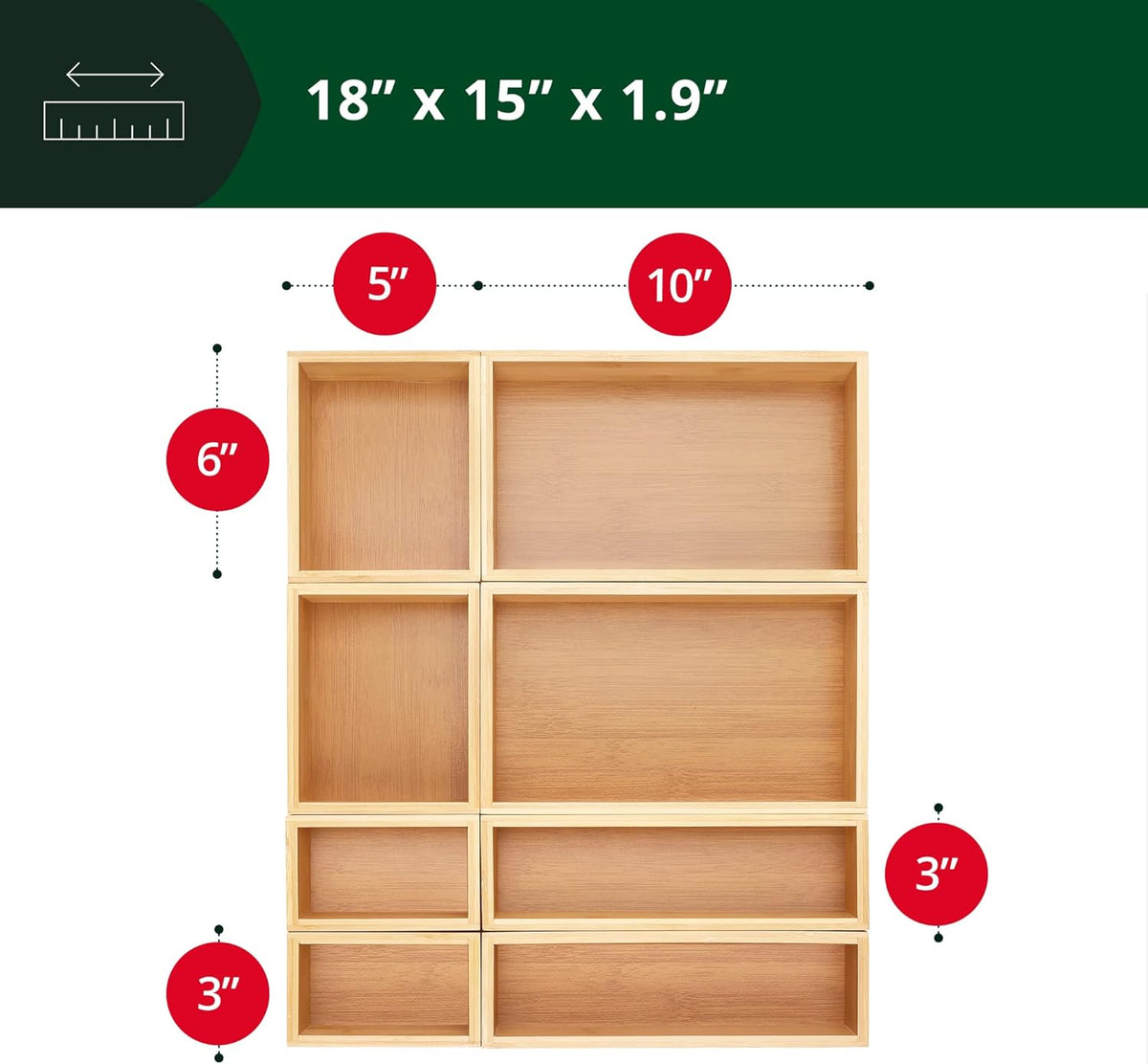 ROYAL CRAFT WOOD Bamboo Jewelry Organizer Box & Chests Set - Versatile Storage Solution for Makeup