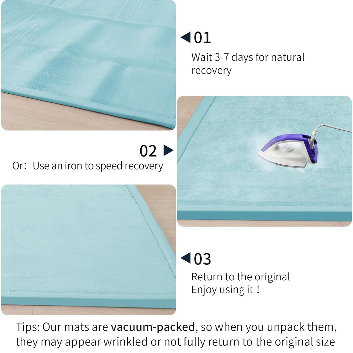 ACOMOPACK Baby Play Mat for Floor 1.3" Thick Memory Foam Play Mat 79"×157 Tummy Time Crawling with