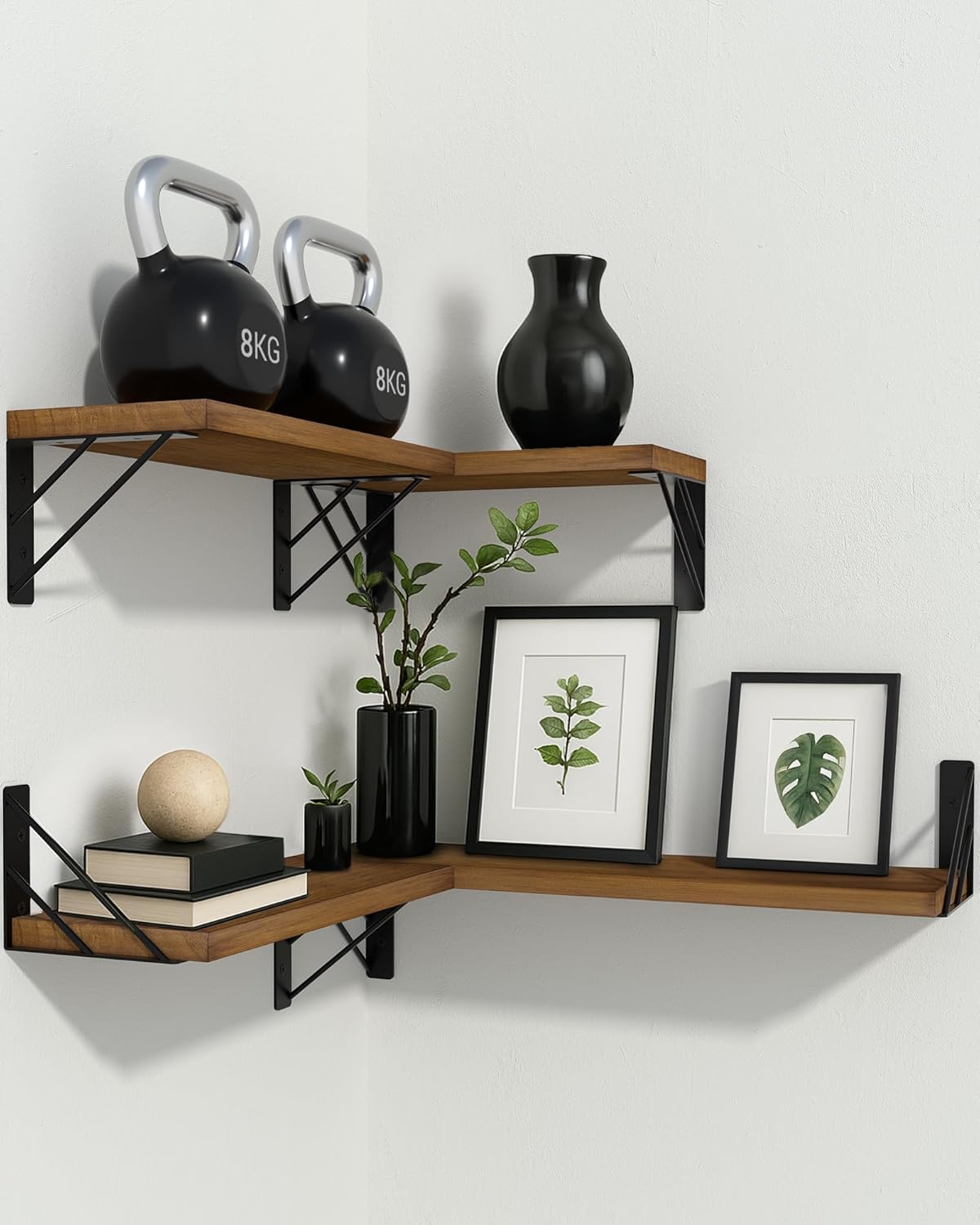 BAYKA Floating Shelves for Wall, Book Shelf for Bedroom, Wall Decor Shelves for Living Room