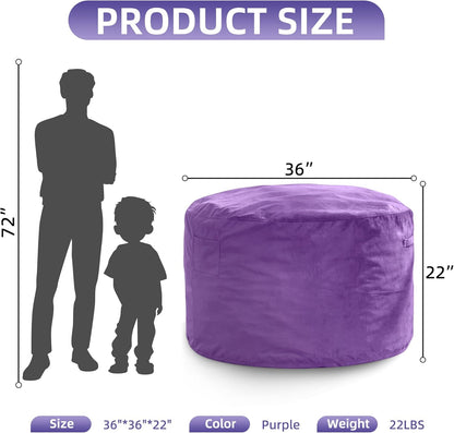 Hobestluk 3FT Bean Bag Chair Giant Bean Bag Chairs for Adults Large Bean Chairs with Removable