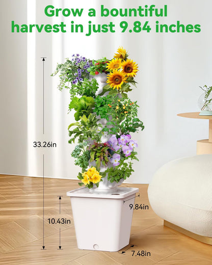 Vertical Hydroponics Growing System Kit, Indoor Outdoor Gardening System Kits, Herb & Fruits
