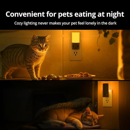 Lyridz Plug-in LED Amber Night Light with Motion Sensor, Rotatable, Dimmable Backlit Nightlight
