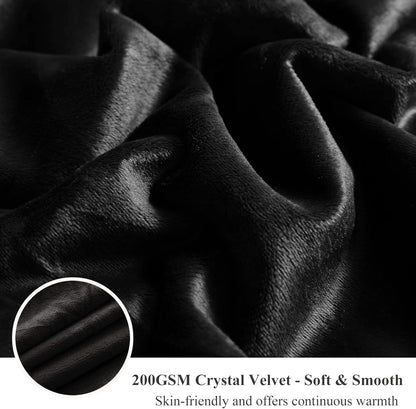 XeGe Luxury Faux Fur Throw Blanket, Black Soft 50x60 Fluffy Blanket Throw, Shaggy Plush Decorative