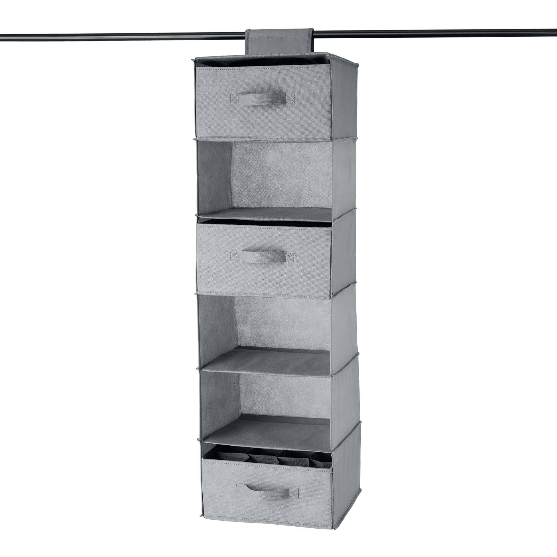 Amazon Basics 6-Tier Hanging Closet Organizer with Removable Drawers for Sweaters, 6.9"D x 13.6"W x