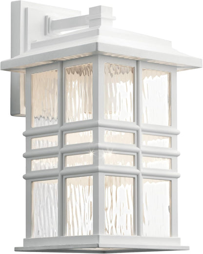 Kichler Beacon Square 14.25" Outdoor Wall Light in White, 1-Light Exterior Wall Sconce with with