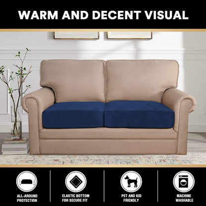 PrinceDeco Velvet Couch Cushion Cover Stretch Cushion Slipcover for Chair Loveseat Sofa Furniture