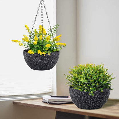 8 inch Small Hanging Planters for Indoor Outdoor Plants, 2 Pack Hanging Flower Plant Pots with