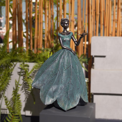 Guichifun Fairy Statue Collection Home Decoration - Leaf Angel Girls with Dragonfly Resin Home