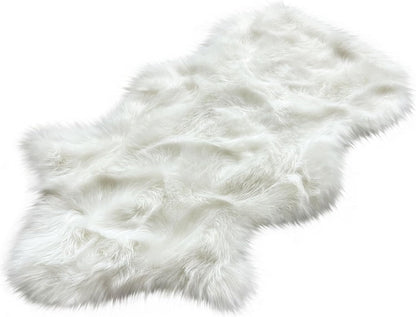 LAMBZY Faux Sheepskin Hypoallergenic Free Shape Silky Shag Rug, Luxury Shaggy Silky Plush Carpet