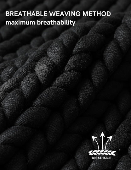 YnM Chunky Throw Blanket, Medium-Weight, Hand Knitted, Skin Friendly, Ventilated and Breathable