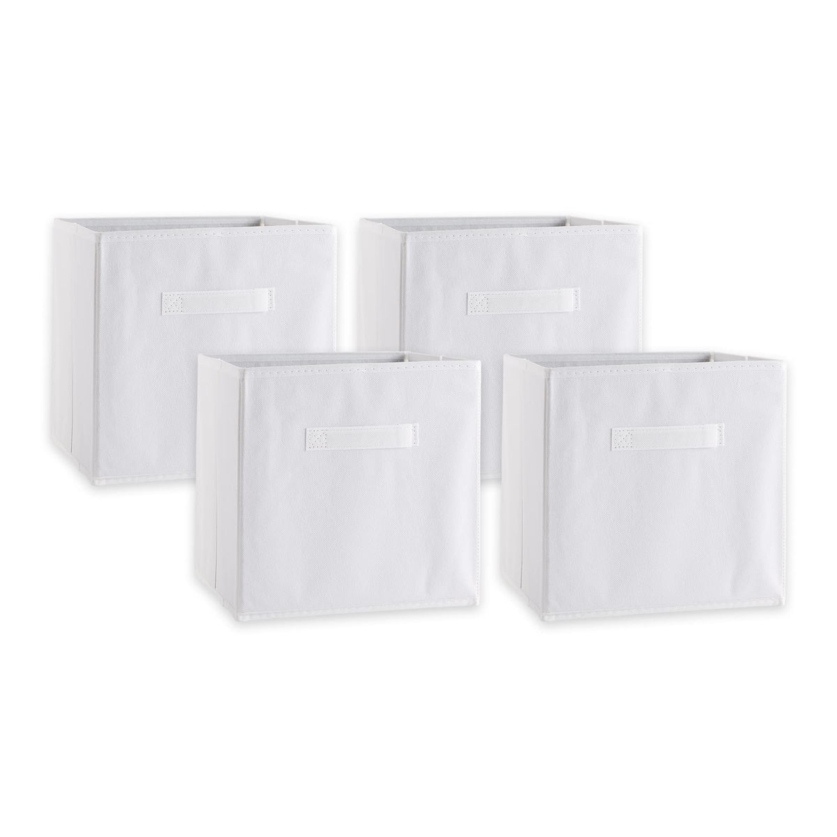 DII Collapsible Storage Organizer Bin, Small, 11" Cube, White, 4 Count
