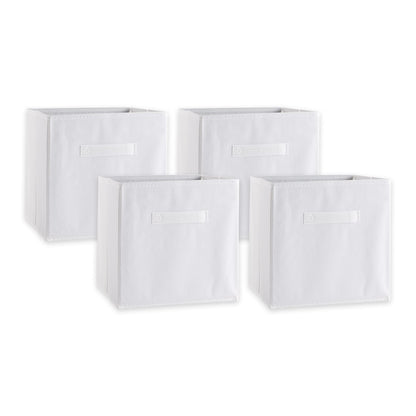 DII Collapsible Storage Organizer Bin, Small, 11" Cube, White, 4 Count