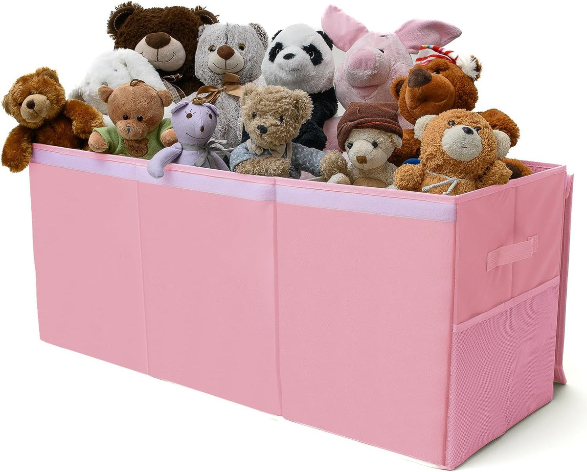 Extra Large Toy Storage Organizer with Lid - Sturdy, Collapsible Toy Chest Storage Box Design