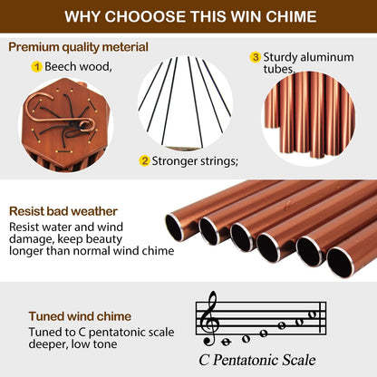ASTARIN Wind Chimes Outdoor Large Deep Tone, Large Windchimes for Outside with 6 Tubes Tuned