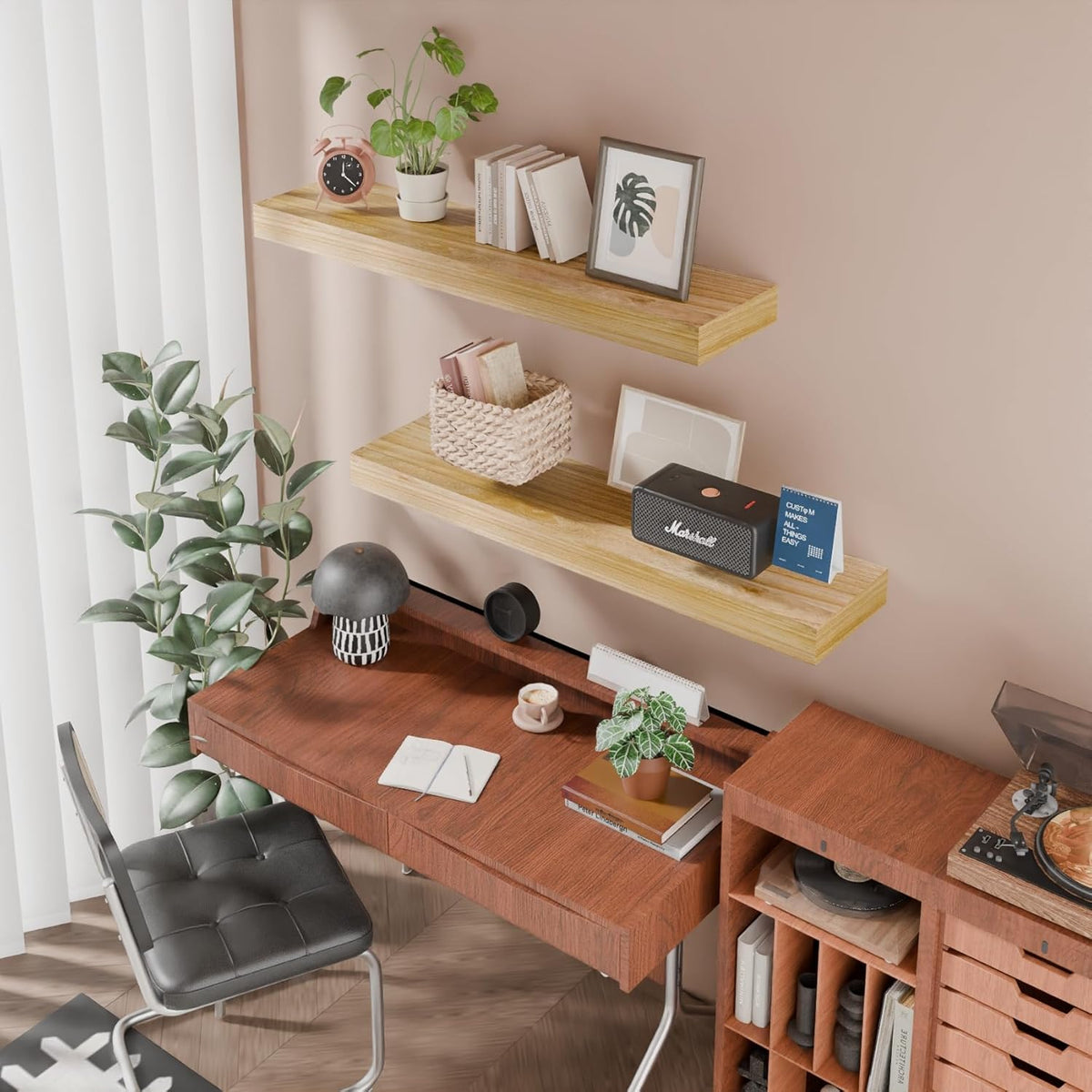 IAE Floating Wall Shelves 24 inch,Bathroom Shelves Wall Mounted,Invisible Shelves Floating Kitchen