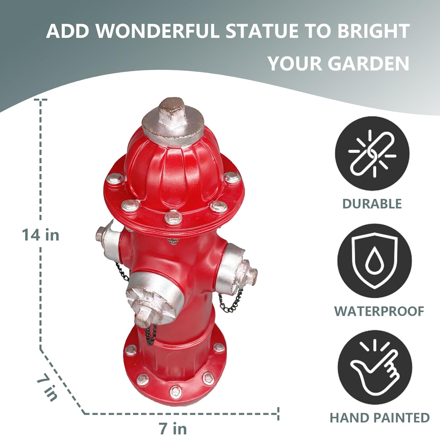 Elenon Garden Fire Hydrant Outdoor Statue Decorative for Dog to Peed on, 14.5" Fire Hydrant Puppy