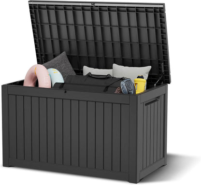KAMABOKO 230 Gallon Outdoor Storage Box, Resin Deck Boxes Indoor and outdoor, Waterproof Storage