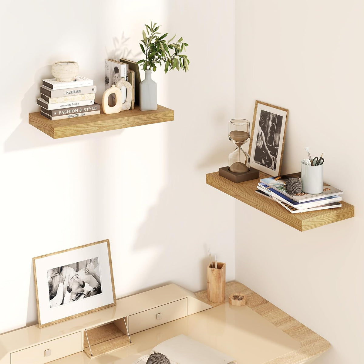 Fun Memories Floating Shelves for Wall, 8 Inch Deep Floating Wall Shelf, 16" x 8" Floating Shelves
