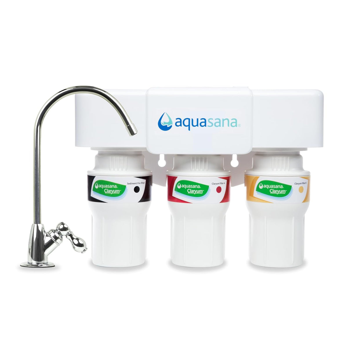 Aquasana Under Sink Water Filter System - Reduces PFAS, Lead, & Chlorine in Drinking Water - Under