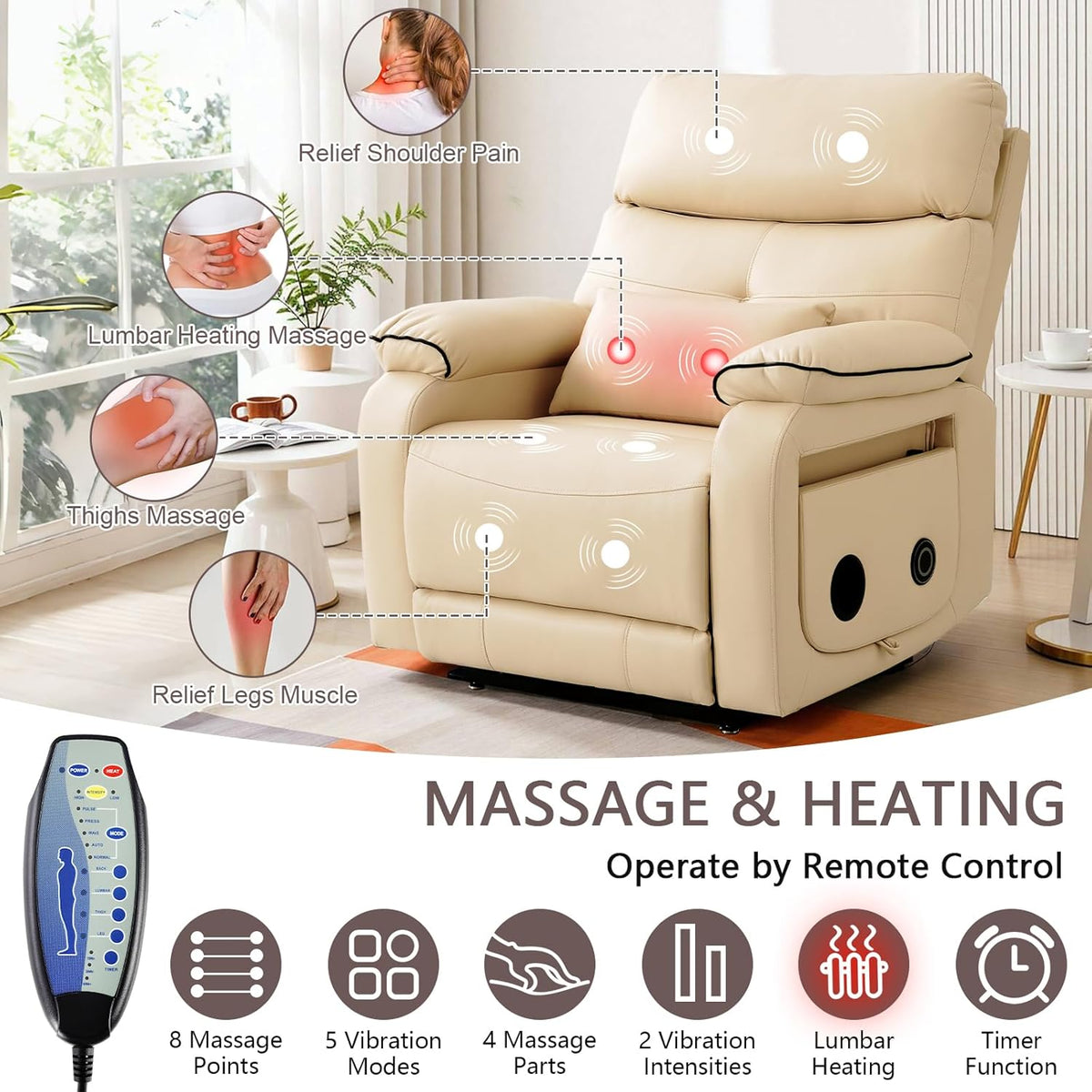 Dual Motor Power Lift Recliner Chair for Adult & Elderly, Infinite Position Lay Flat Lift Chair