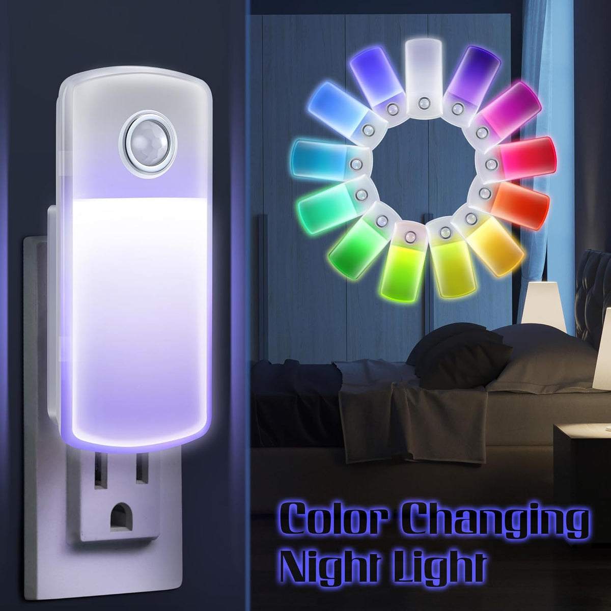 Enhon Emergency Power Failure Night Lights, 5-in-1 Multi Color LED Light, Rechargeable Flashlight