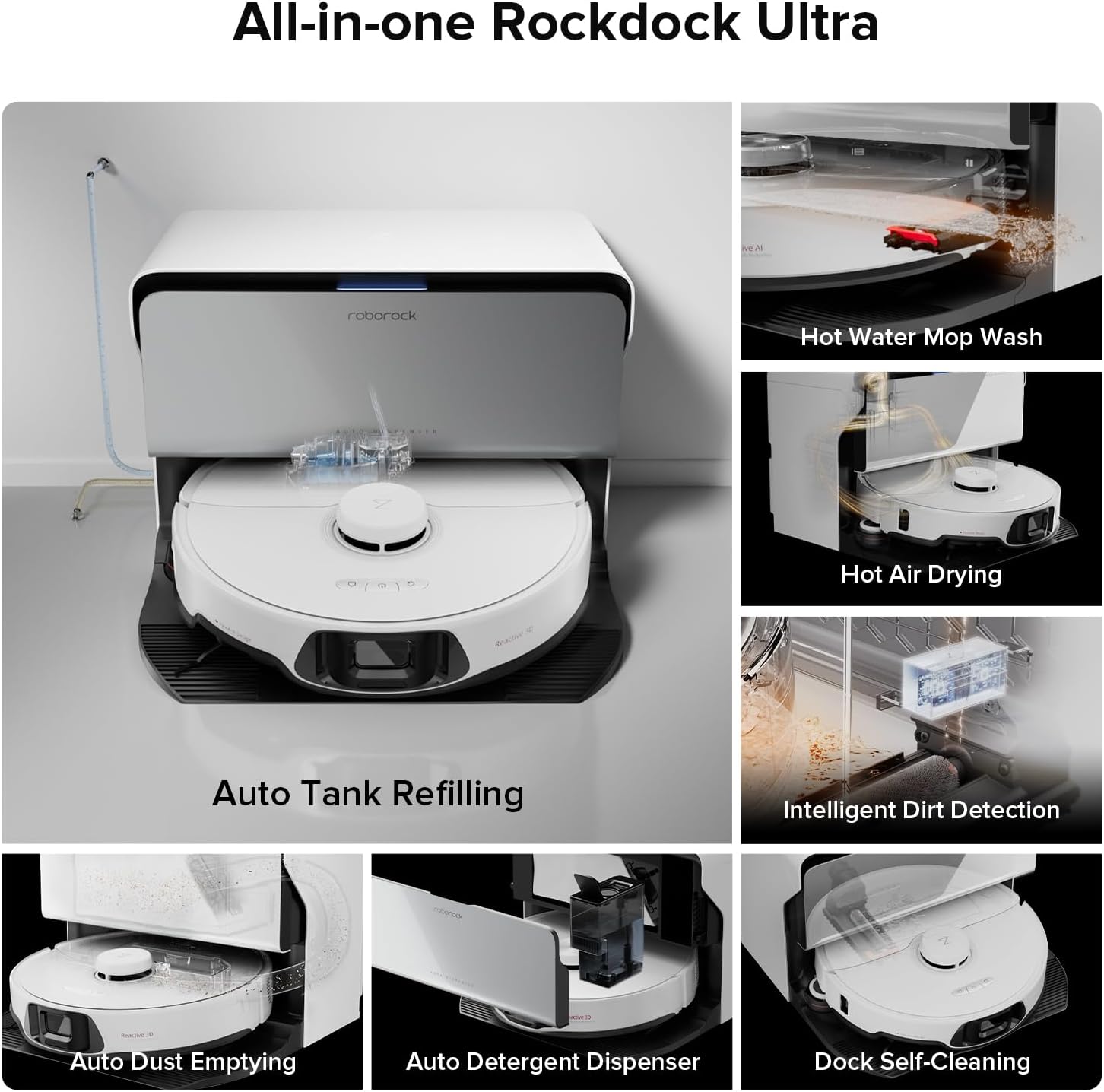 roborock S8 Max Ultra with Auto Water Refilling and Drainage System Robot Vacuum and Mop, FlexiArm