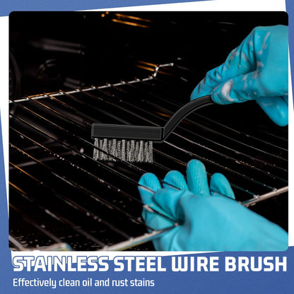 60 Pcs Mini Wire Brush Set Stainless Steel Wire Bristle Scratch Brush Small Metal Brush for