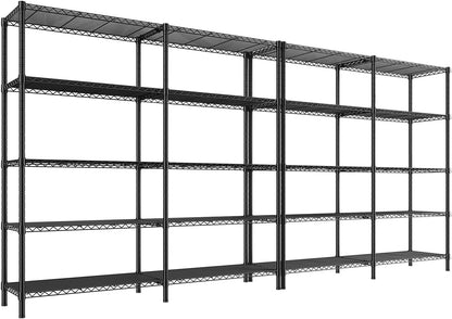 REIBII 5 Tier Wire Shelving Storage Shelves Loads 1430LBS, 58" W Metal Shelving Unit for Storage