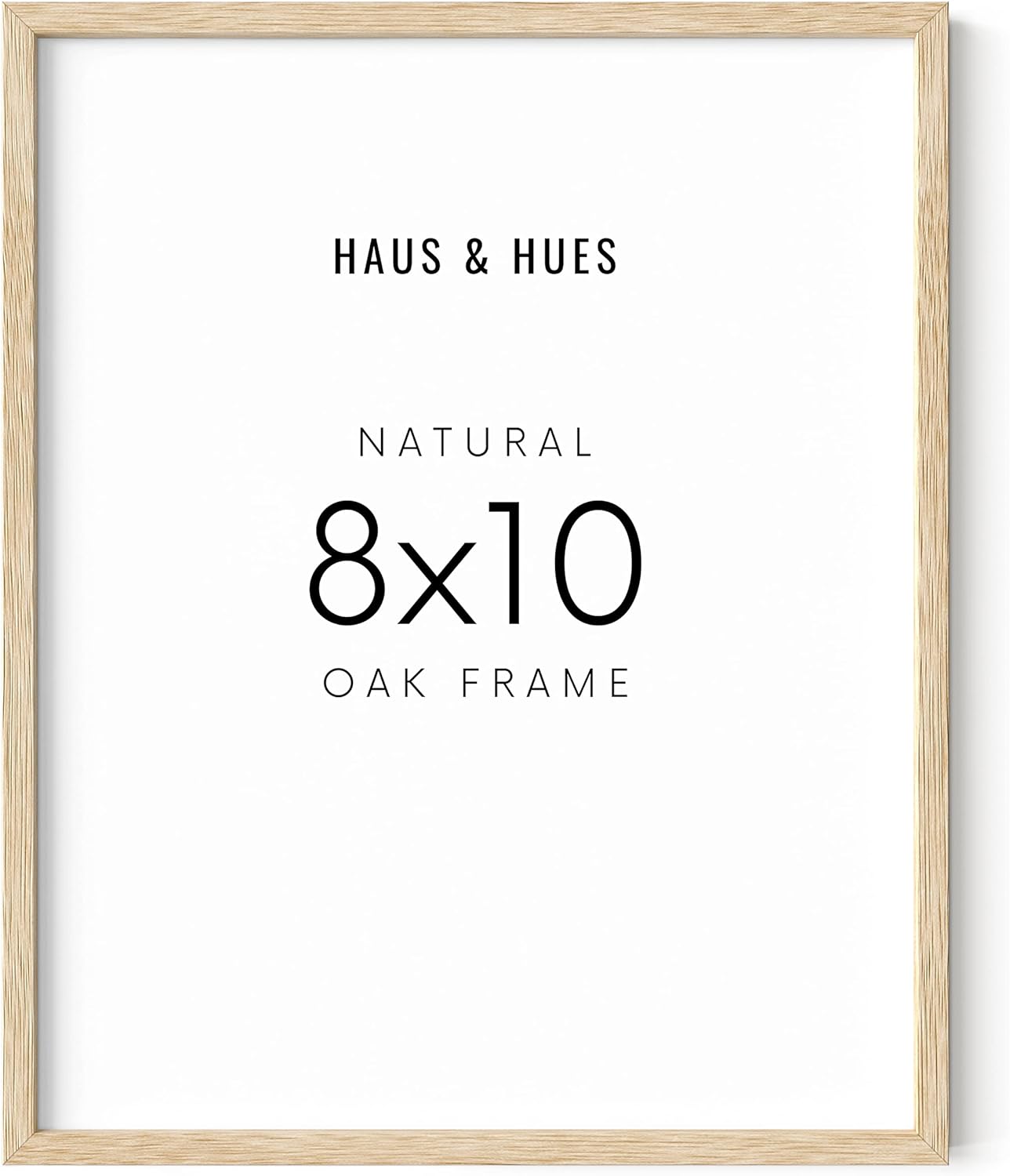 HAUS AND HUES Beige Oak Wood 8x10 Picture Frame - Modern Wood Wall Art Display - Lightweight 8x10