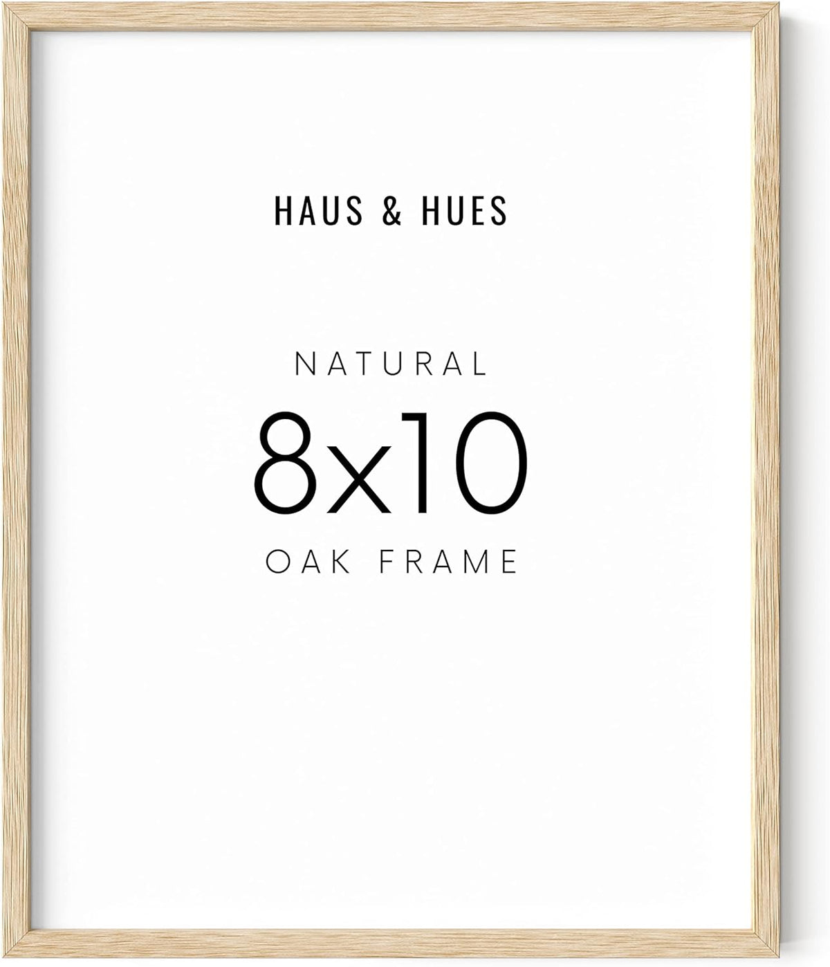 HAUS AND HUES Beige Oak Wood 8x10 Picture Frame - Modern Wood Wall Art Display - Lightweight 8x10