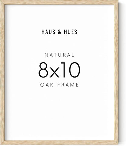 HAUS AND HUES Beige Oak Wood 8x10 Picture Frame - Modern Wood Wall Art Display - Lightweight 8x10